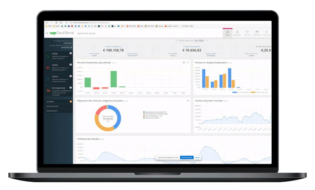 Sage Cloud demat - web mobile - plateforme digitale laptop ou application mobile (app)