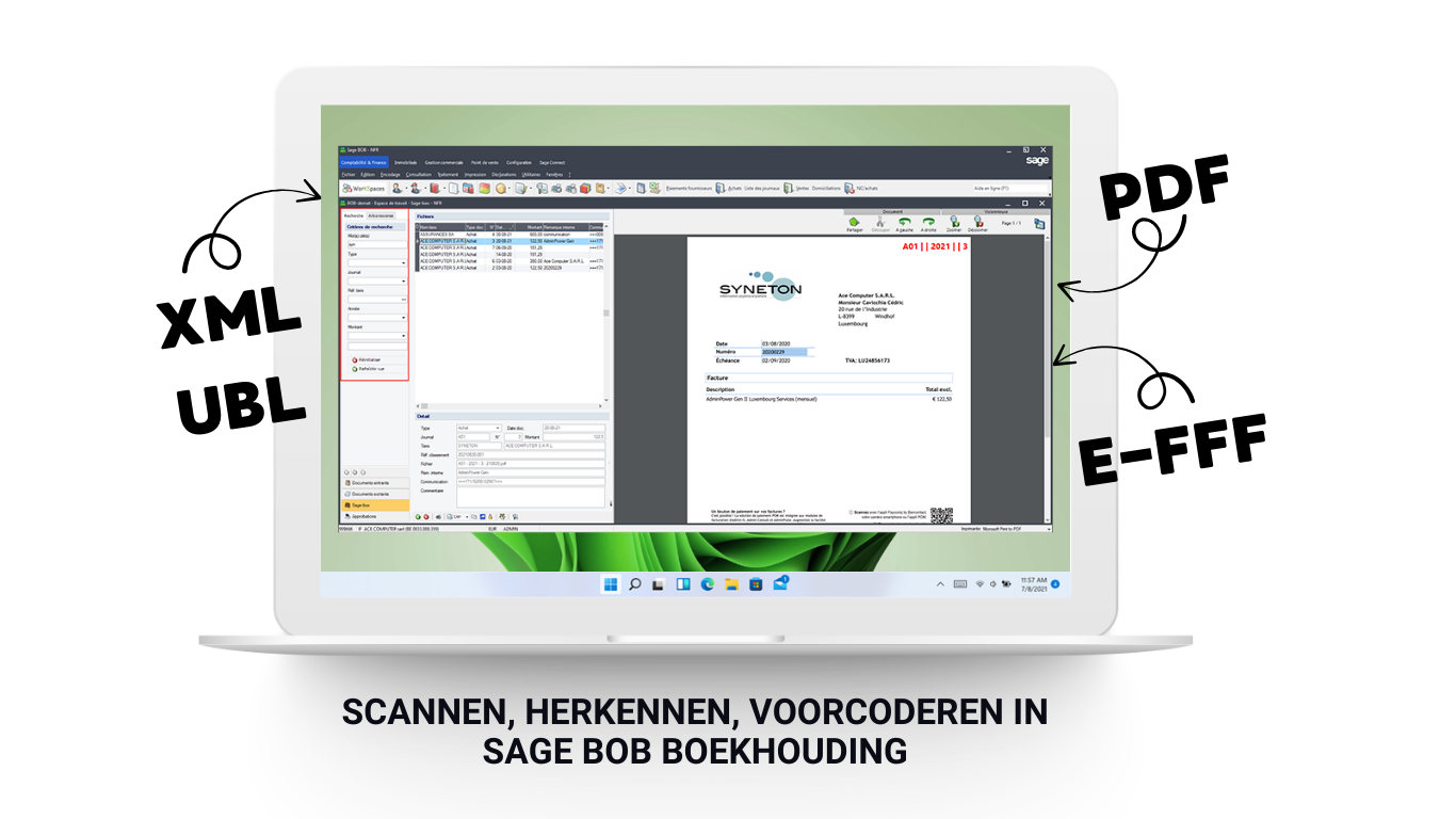 BOB DEMAT Scannen, herkennen, voorcoderen in SAGE BOB boekhouding