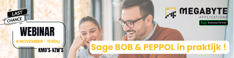 webinar peppol - last chance - sage BOb & PEPPOL - PEPPOL IN & OUT - KMO's & VZW's