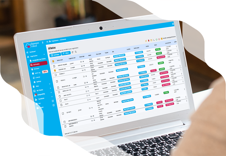 classroomcloud école numérique - logiciel enseignant et étudiants - sécurité, contrôle cours en ligne, sites internet et applications, intégrations google classroom